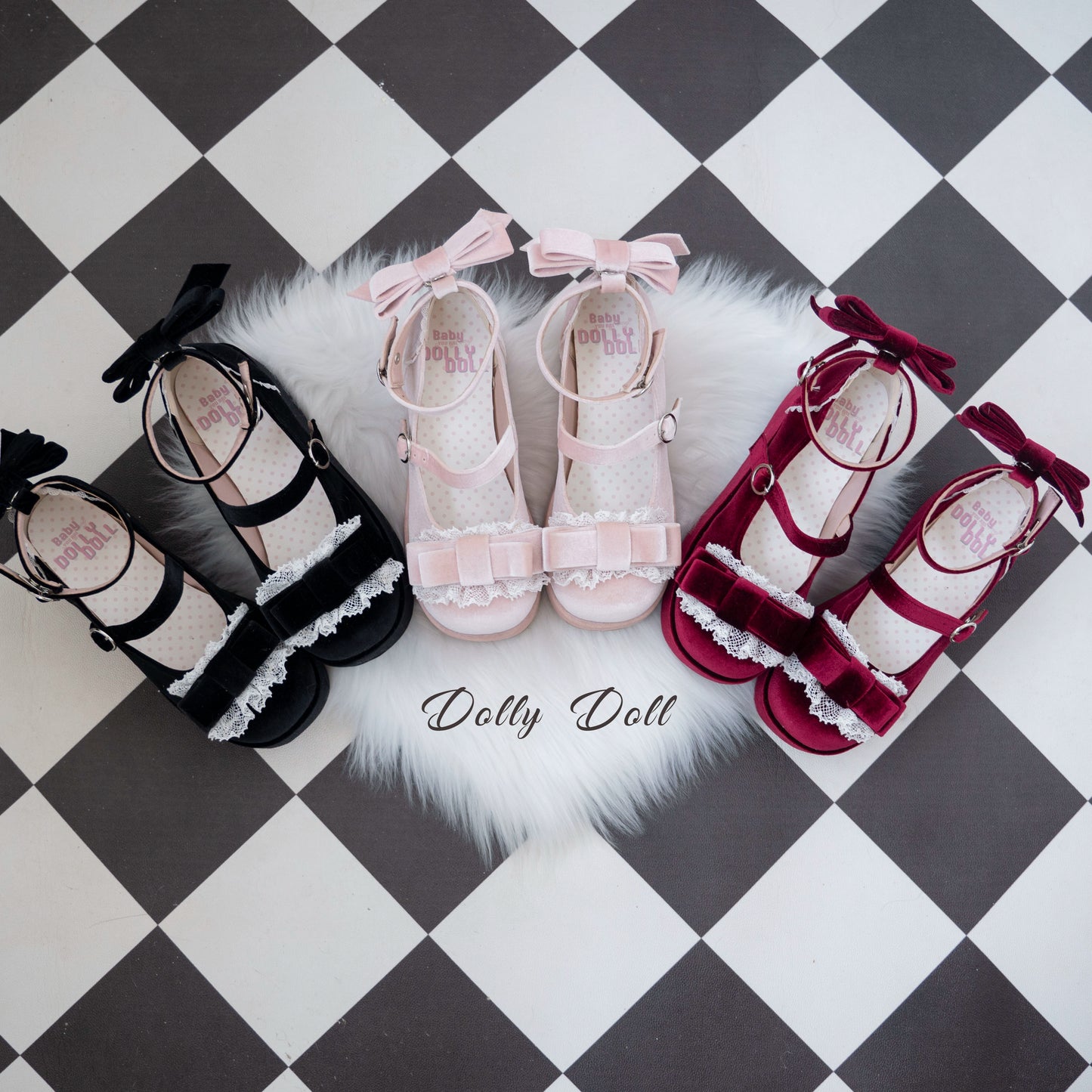 Lolita Shoes Round-Toe Platform Shoes With Velvet Bow 37132:552676