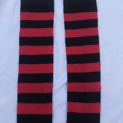 Punk Socks Striped Knee-High Length Socks Multicolor 36518:530350