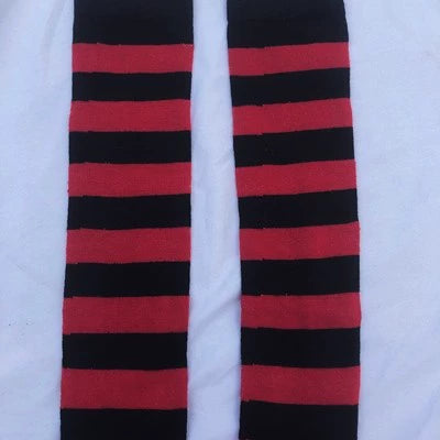 Punk Socks Striped Knee-High Length Socks Multicolor 36518:530350 36518:530350