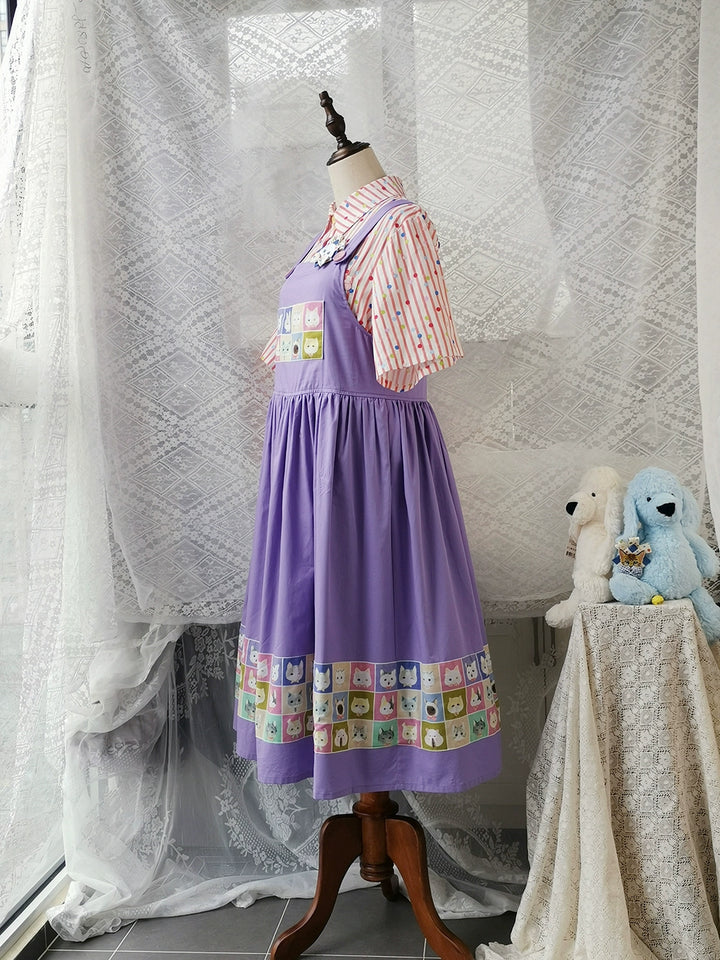 Kawaii Blue Purple Dress Summer Maxi Dress 22666:345114 22666:345114