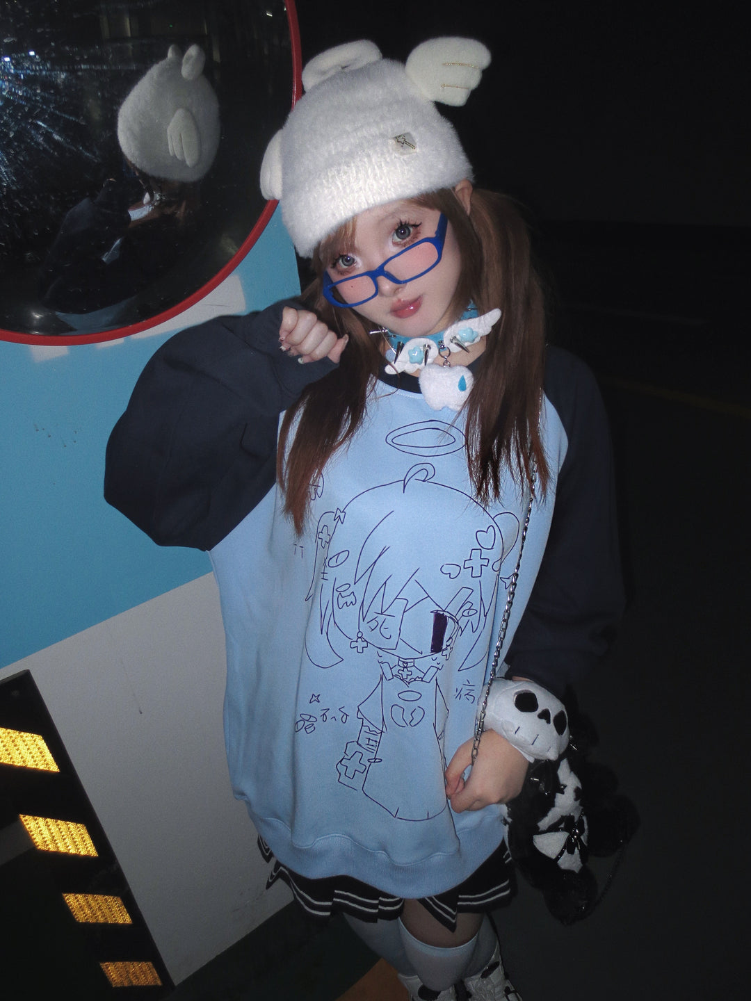 Kawaii Aesthetic Sweatshirt Anime Pattern Hoodie 33996:474336 33996:474336