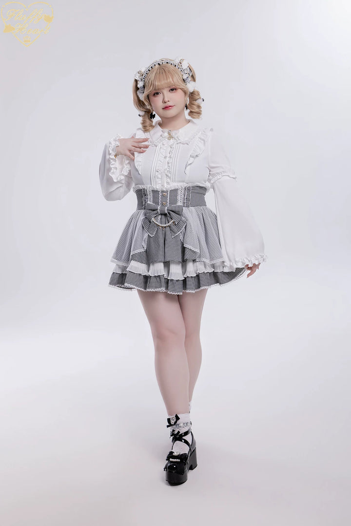 Jirai Kei Lace Collar Blouse, Detachable Sleeves 45226:842190