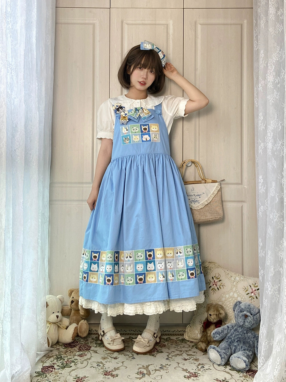 Kawaii Blue Purple Dress Summer Maxi Dress 22666:345030 22666:345030