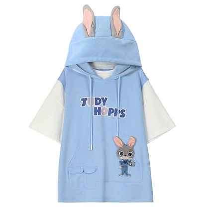 Cottagecore Hooded Kawaii Style Fake Two-pieces Sportswear Set (L M S) 35890:546232 (L M S) 35890:546232