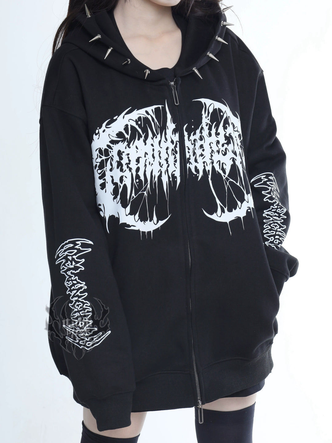 Punk Hooded Jacket, Studs Accents 44292:802412