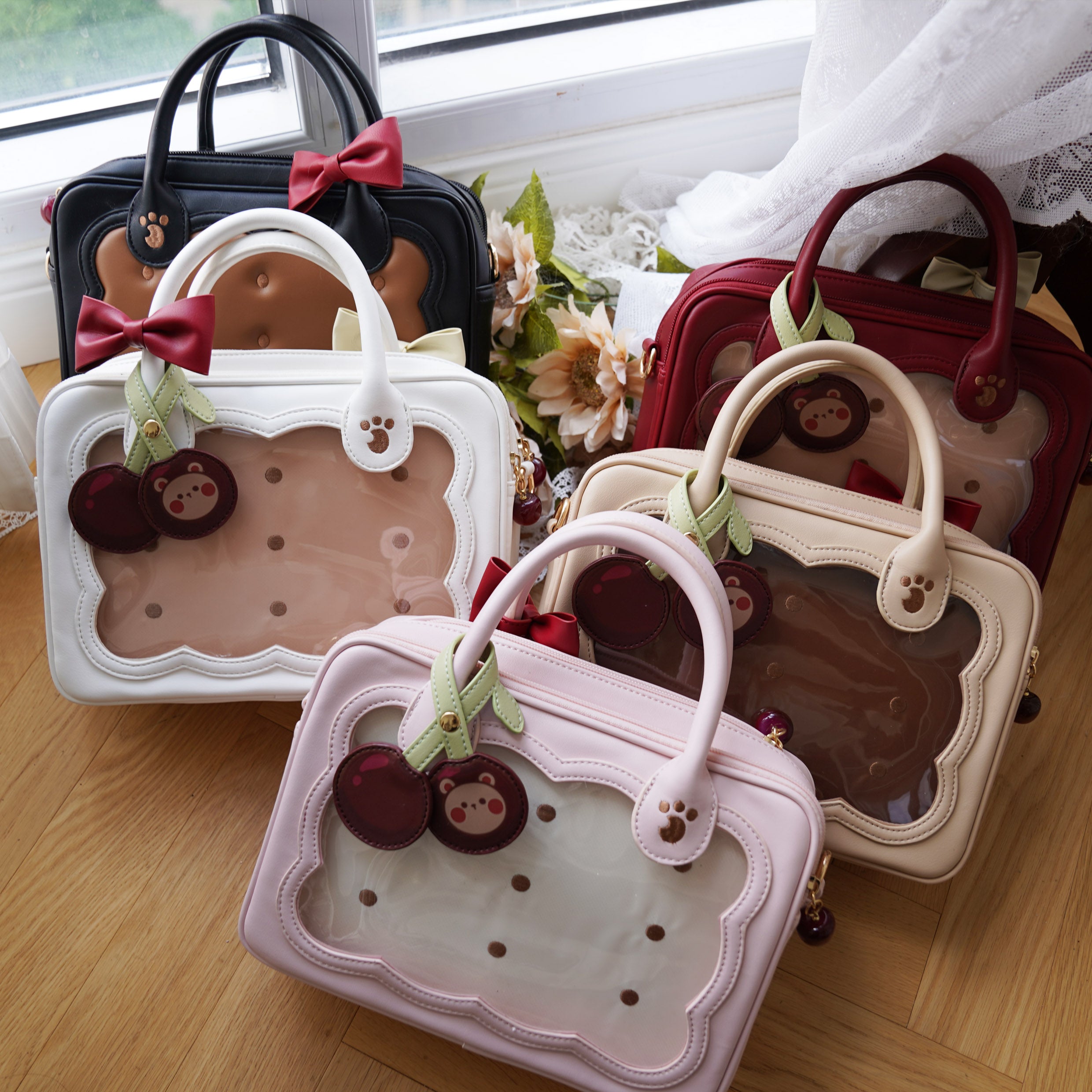 Kawaii Ita Bag Bow Bag Cherry Bear Cookie Crossbody Bag – Honey
