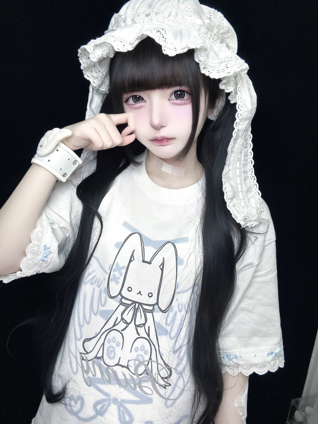 Tenshi Kaiwai Cotton T-shirt, Bunny Print 45290:846223