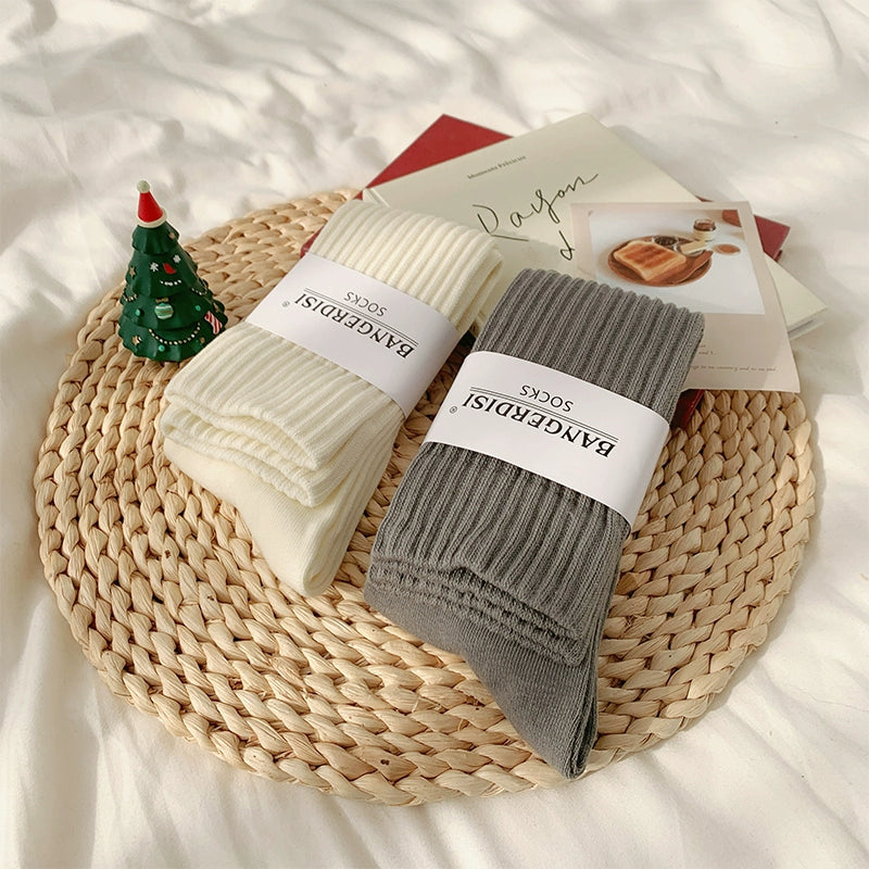 JK Knitted Mid-Calf Cotton Socks, Multiple Color 42336:736620