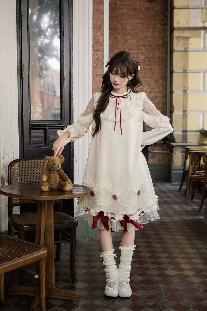 A-Line Daily Lolita OP Dress, Strawberry Accents (L M S) 44324:805680