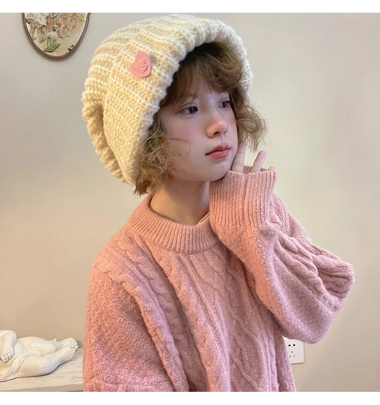 Warm Knitted Hat Thick Woolen Cap Winter Cold Hat 39338:620444