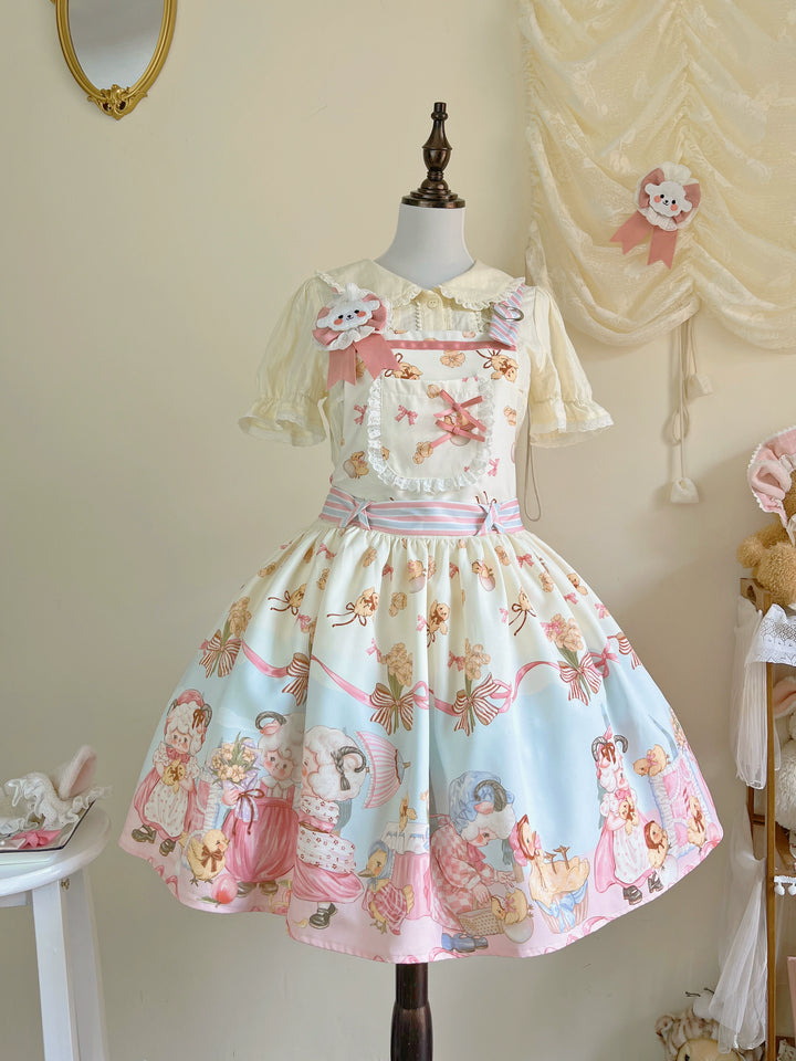 Sweet Lolita Dress With Goat Waltz Print JSK Dress Set (L M S XL) 31740:372934