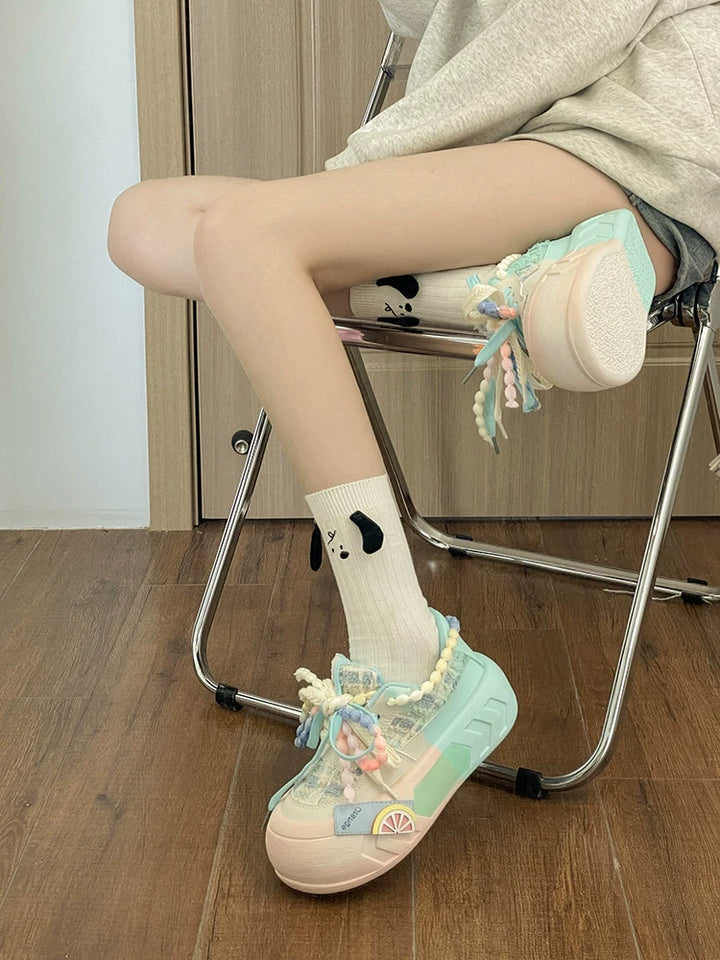 Kawaii Pink Blue Purple Shoes Pastel Platform Sneakers 31750:372494 31750:372494