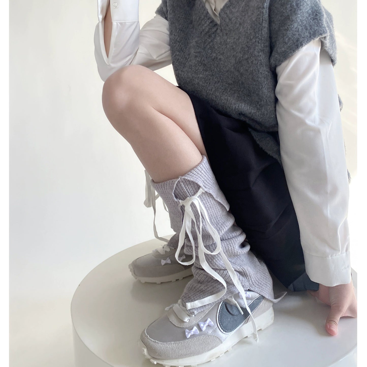 Kawaii Leg Sleeves Sweet Knitted Leg Covers Socks (F) 36530:535898