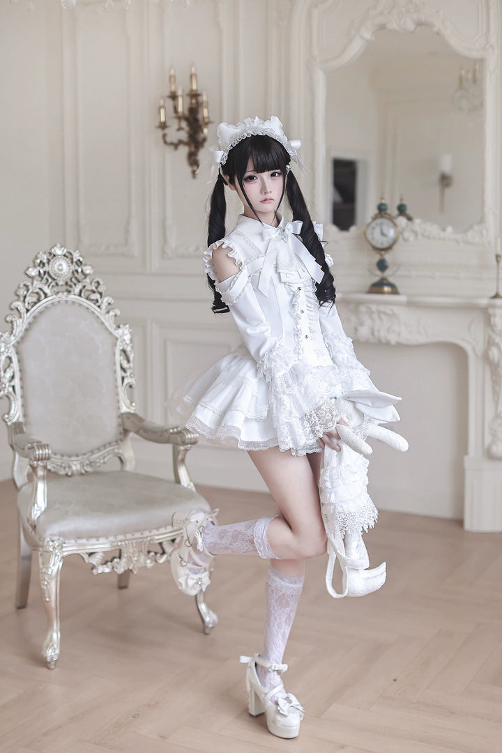 Subculture Hime Sleeve Blouse, Lace Skirt Set 45625:858373