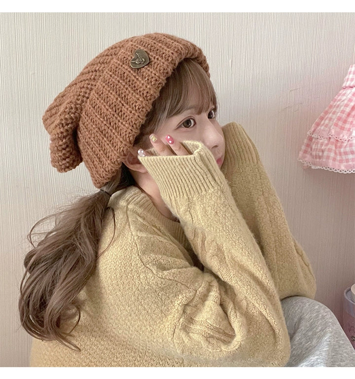 Warm Knitted Hat Thick Woolen Cap Winter Cold Hat 39338:620488