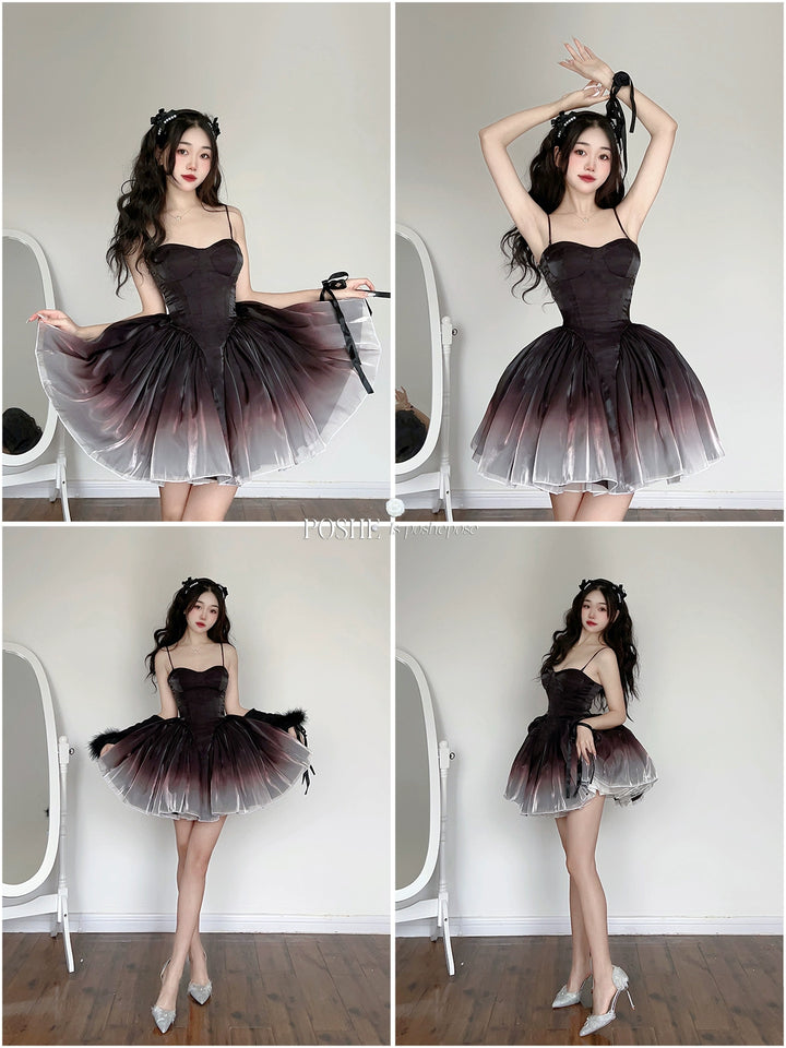 Puffy Prom Dress Petticoat Lolita Dress Petticoat Black White 36386:542590