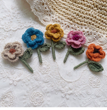 Mori Kei Brooch Handmade 3D Knitted Floral Brooch Pin 36436:522082