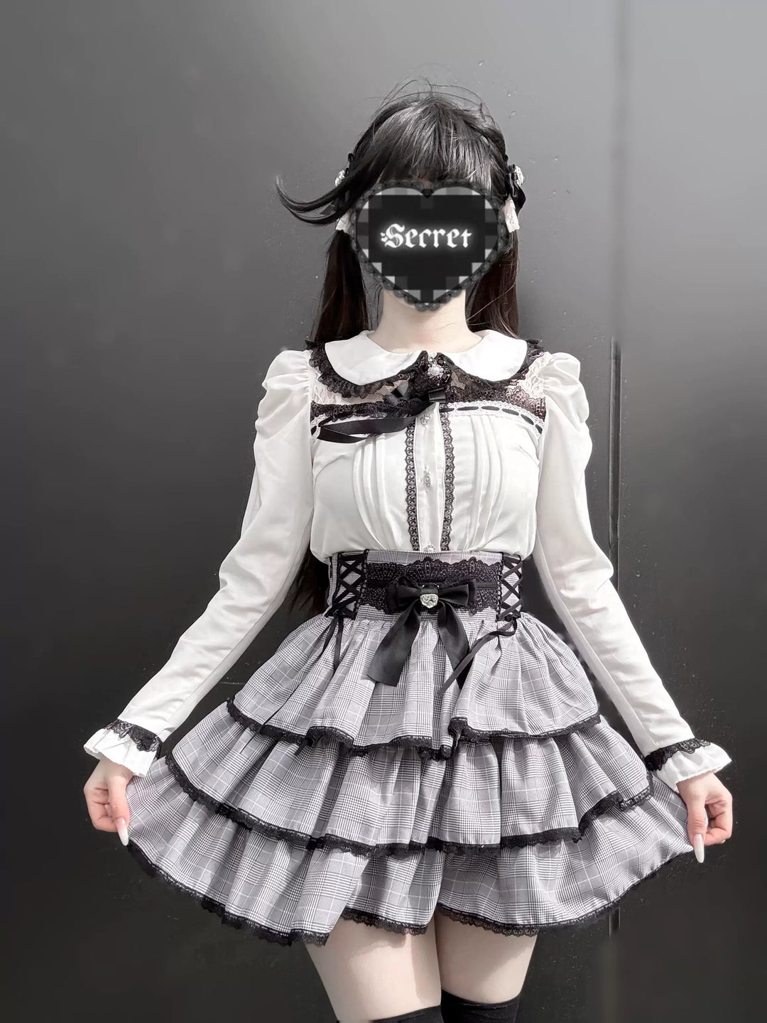 Jirai Kei Peter Pan Collar Blouse & Skirt Set 45007:834500