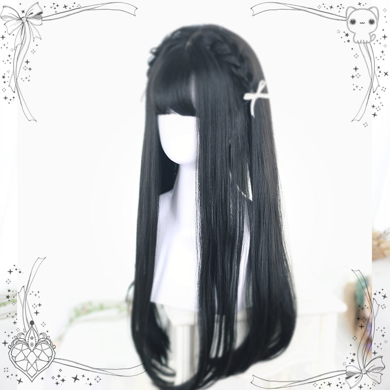 Harajuku Fashion Lolita Black Straight Long Wig 22812:330502 22812:330502