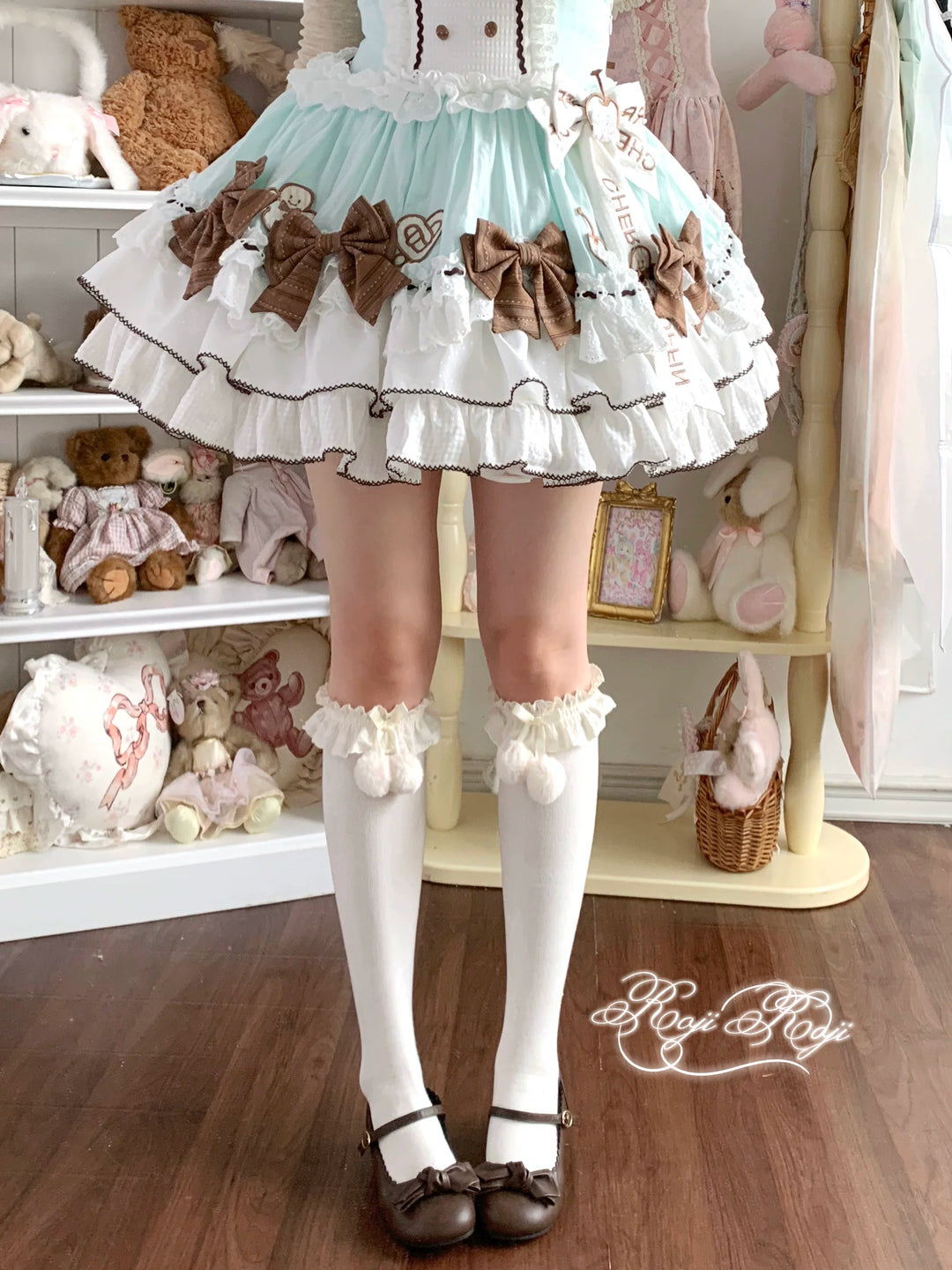 Combed Cotton Lolita Socks, Multiple Colors & Lengths (Ivory) 44713:821203