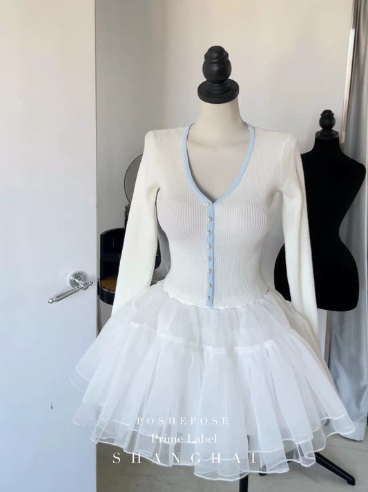 Lolita Dress Petticoat Puffy Black And White Pettipants 36386:542476