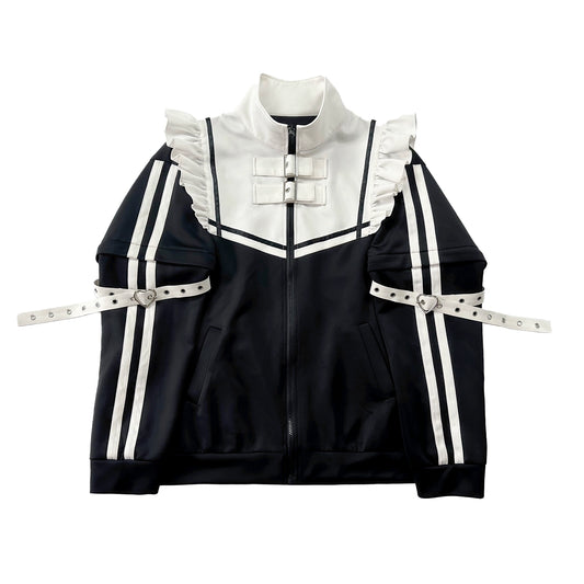 Jirai Kei Outfits Set Gray Black Jacket And Shorts Set (F L M) 35728:502636