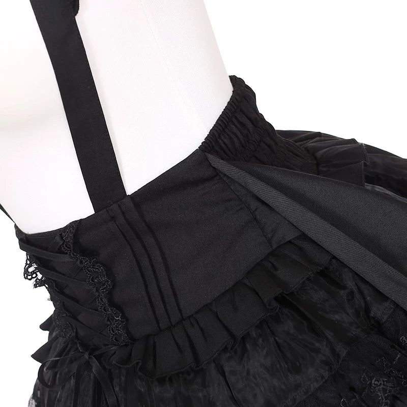 Jirai Kei Flutter Sleeve Suspender Skirt Set, Cross Pendants 45581:860452