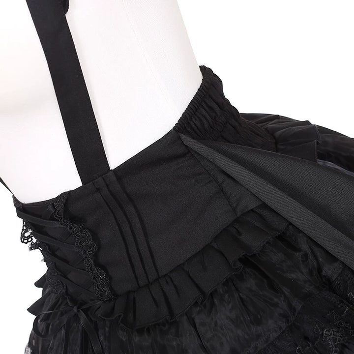 Jirai Kei Flutter Sleeve Suspender Skirt Set, Cross Pendants 45581:860452