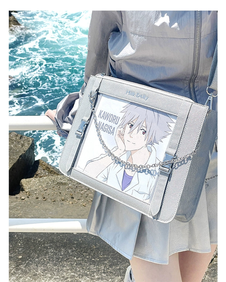 Square Crossbody Itabag, Detachable Chain 43234:779470