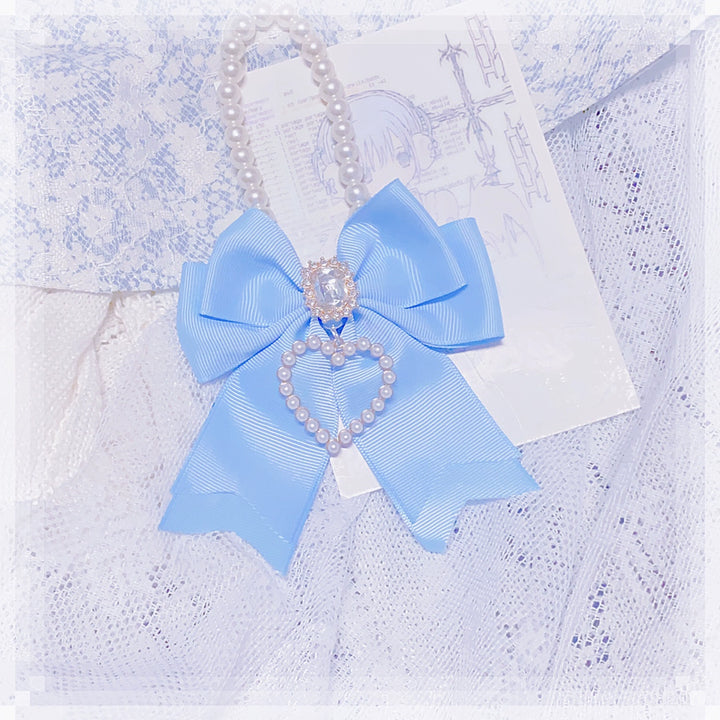 Jirai Kei Headwear Ryousangata Blue Bow Hair Accessories Set 29326:352758 29326:352758