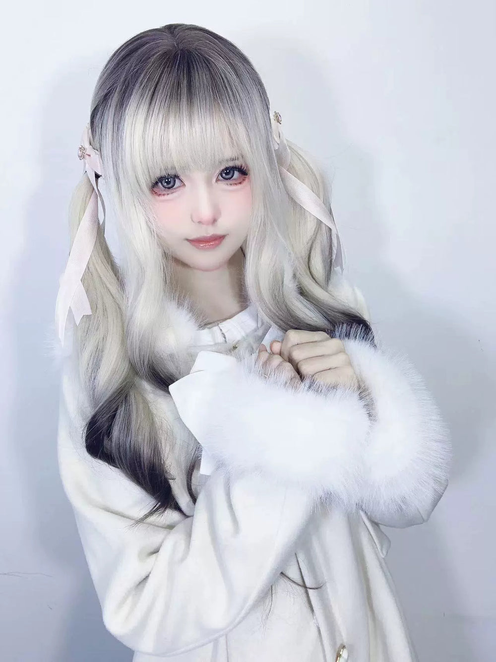 Jirai Kei Wool Coat Plush Coat Bunny Ears Coat 34380:463708