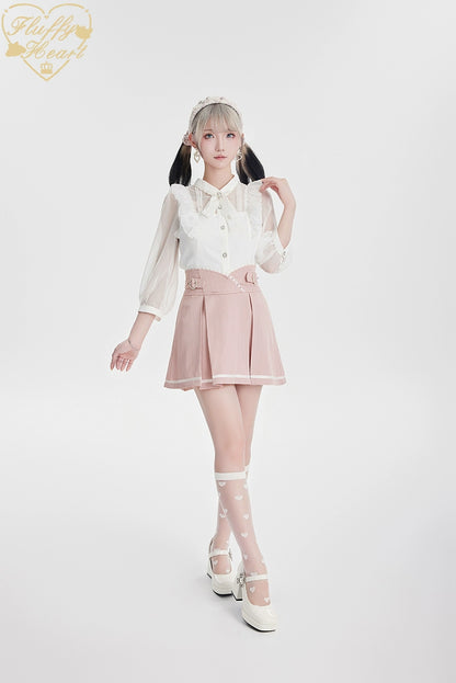Jirai Kei Skirt Black Pink Skirt Lace Box Pleated Skirt No Restock 32912:443730