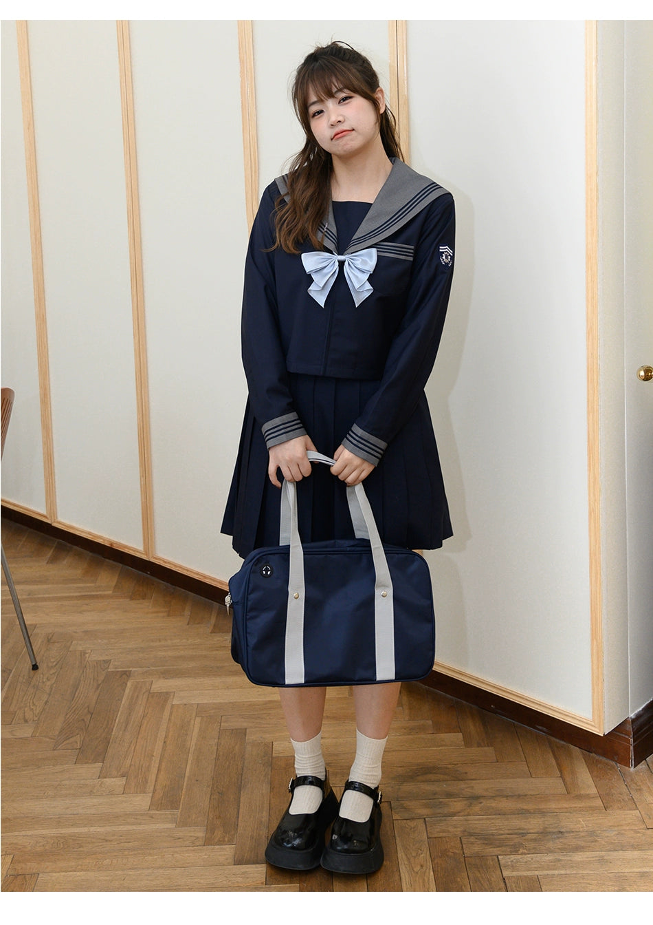 Plus Size Sailor Uniform Dark Blue Shirt Skirt 29780:359806 29780:359806