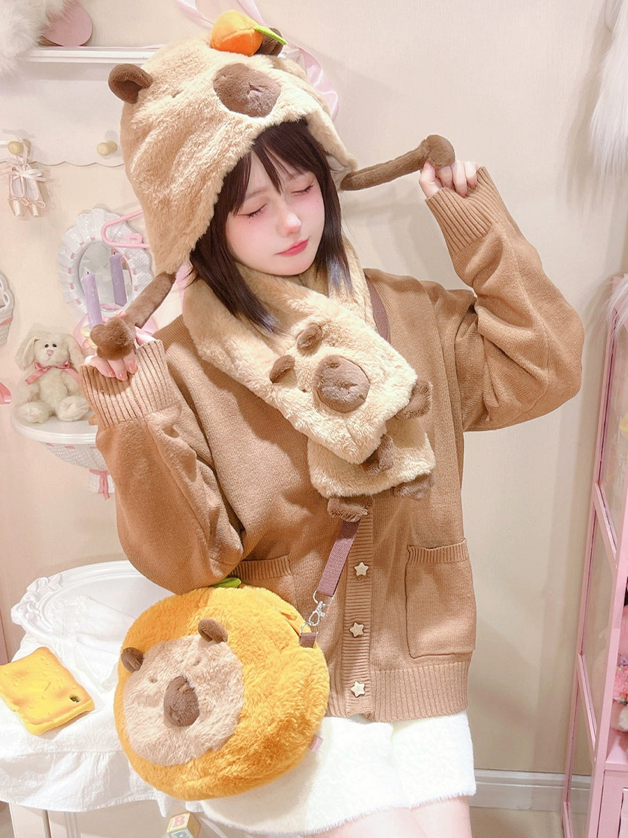 Kawaii Winter Hat Scarf Crossbody Bag 41088:686184