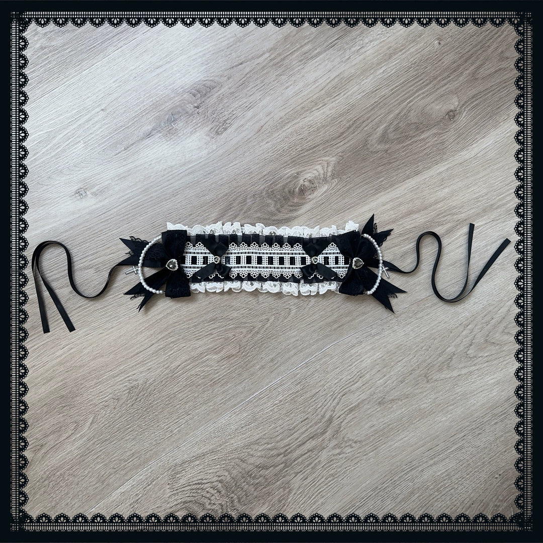 Jirai Kei Cape Dress Set, Detachable Embroidered Tie (M) / L M S XL) 44586:814443