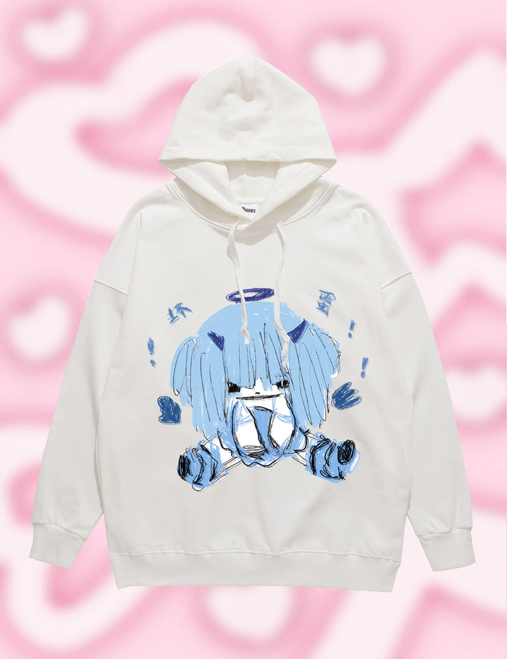 Pink/Blue/White Hoodie Thicked Hoodie 29240:340796 29240:340796