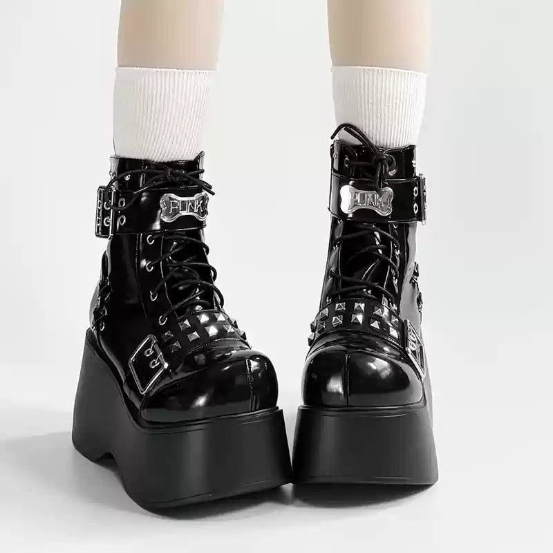 Punk Platform Shoes Subculture Thick-soled Boots Martin boots 40870:697330