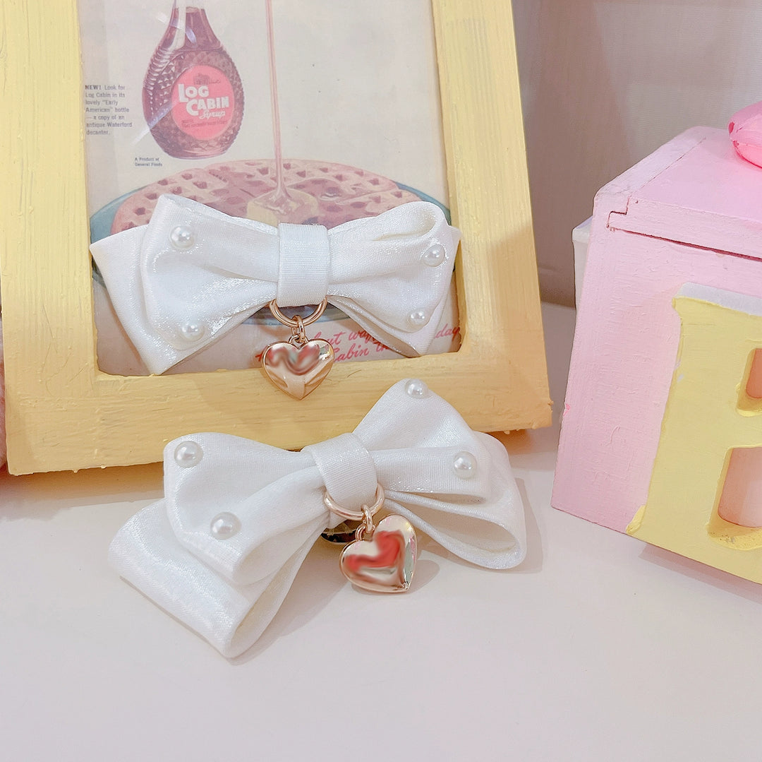 Kawaii Fashion Pink Bow Tie Shoe Clips Elastic Straps 21896:331836 21896:331836