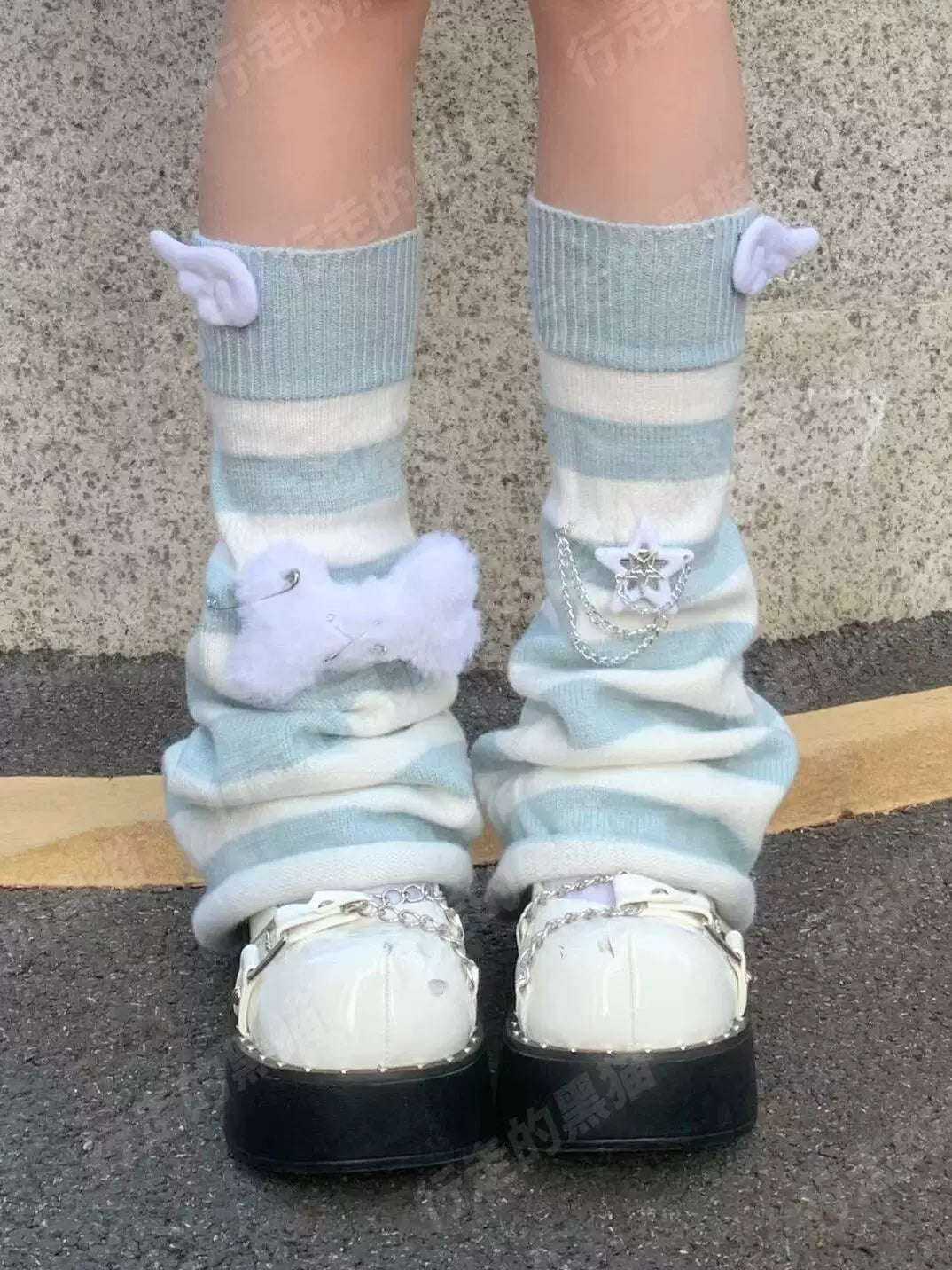 Ryousangata Striped Leg Warmers, Multiple Styles 45464:849359