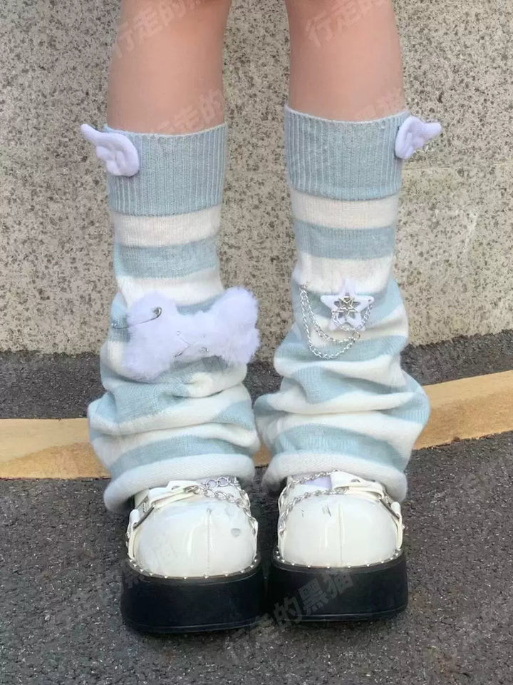 Ryousangata Striped Leg Warmers, Multiple Styles 45464:849359
