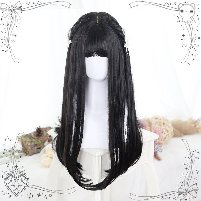 Harajuku Fashion Lolita Black Straight Long Wig 22812:330506