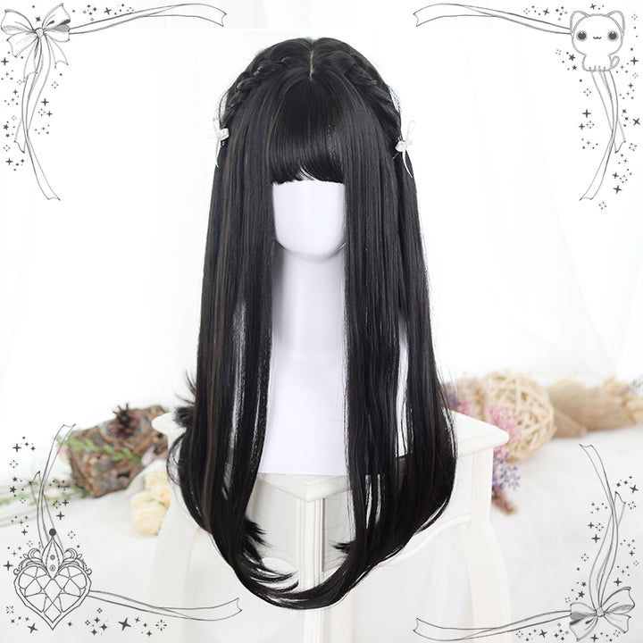 Harajuku Fashion Lolita Black Straight Long Wig 22812:330506 22812:330506