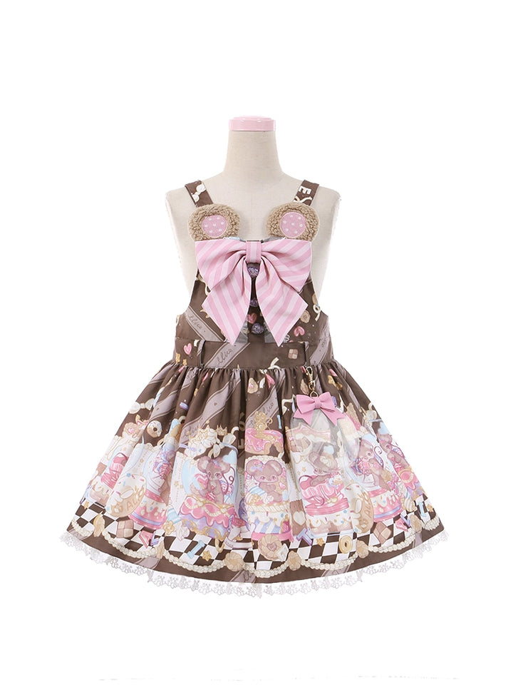 Fairy Kei Pink/ Blue Purple Yellow Coffee Lolita Dress (M S) 31732:365868 (M S) 31732:365868