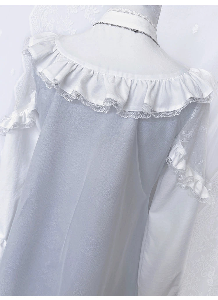 A-line Tenshi Kaiwai Dress, Lace Shoulder 43690:783184