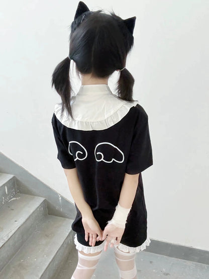Tenshi Kaiwai T-shirt Kawaii Pure Cotton Short Sleeve Top 37464:561334