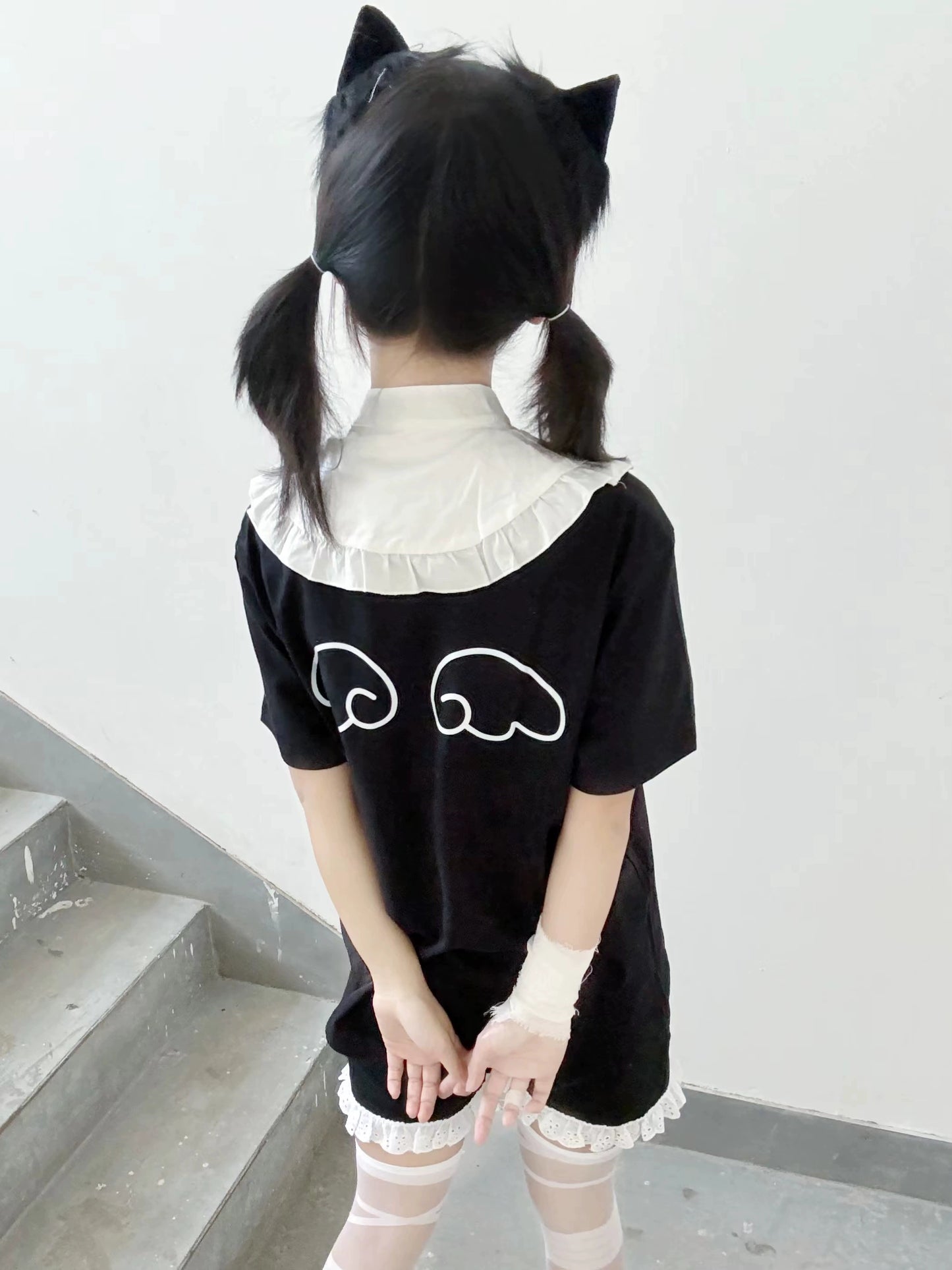 Tenshi Kaiwai T-shirt Kawaii Pure Cotton Short Sleeve Top 37464:561372