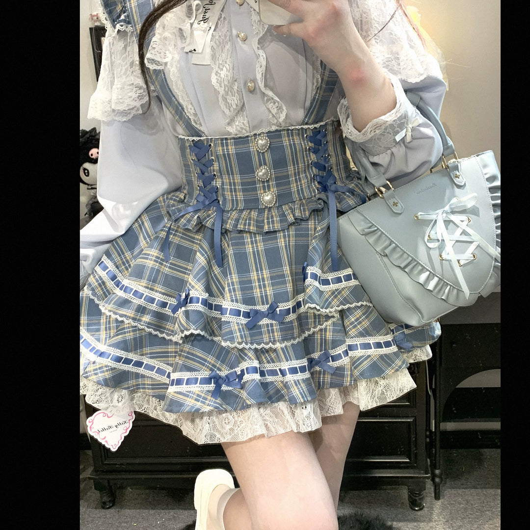 Lace Jirai Kei Blouse, Heart-Shaped Buttons 44757:823897