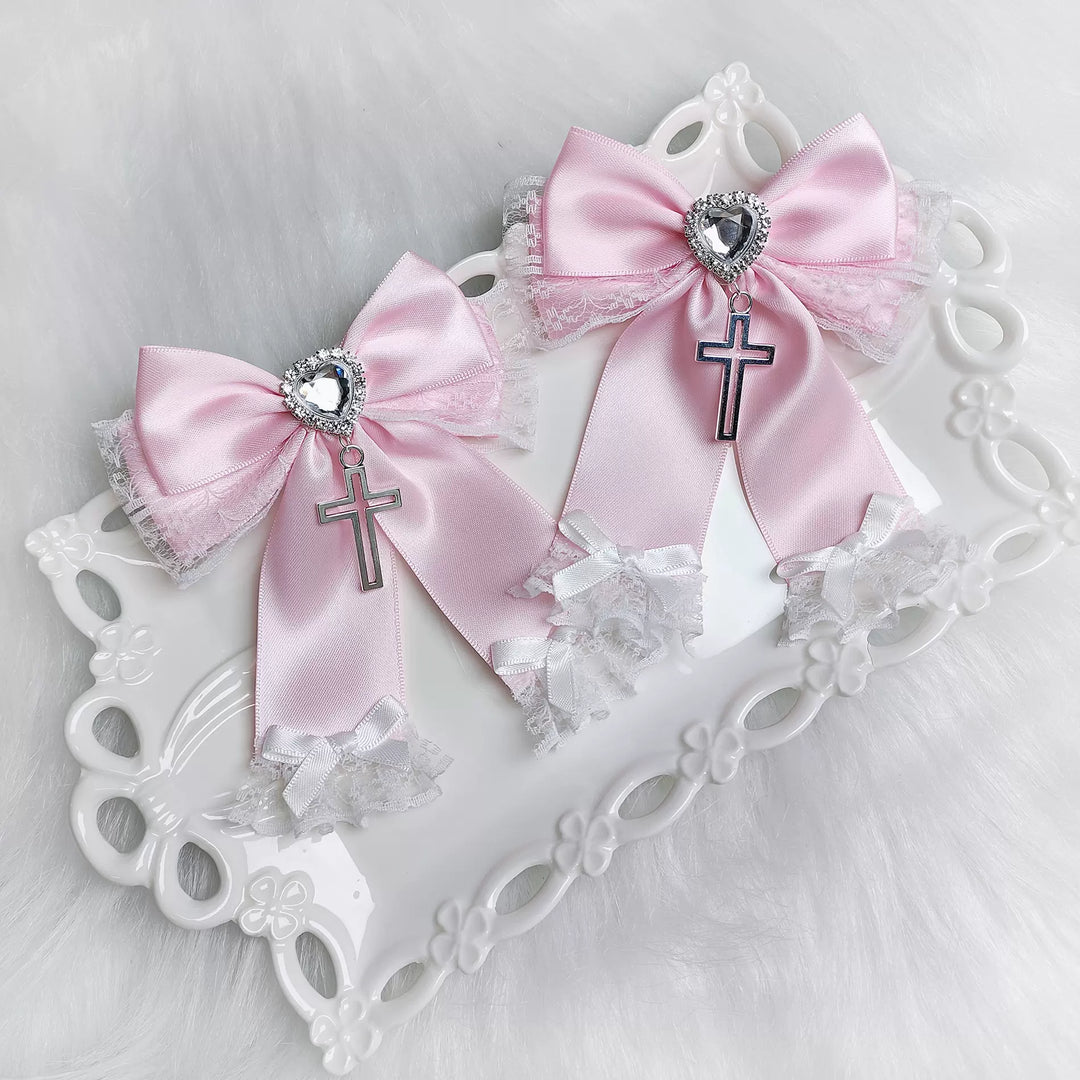 Jirai Kei Hair Pin Rhinestone Hair Clip Bow Lolita Headdress 34614:563542 34614:563542