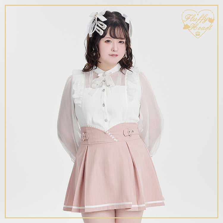 Jirai Kei Skirt Black Pink Skirt Lace Box Pleated Skirt No Restock (2XL L M S XL / Pink) 32912:443728