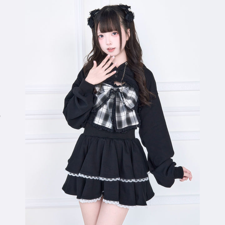 Jirai Kei Hooded Bolero, Camisole With Large Bow 44118:796667